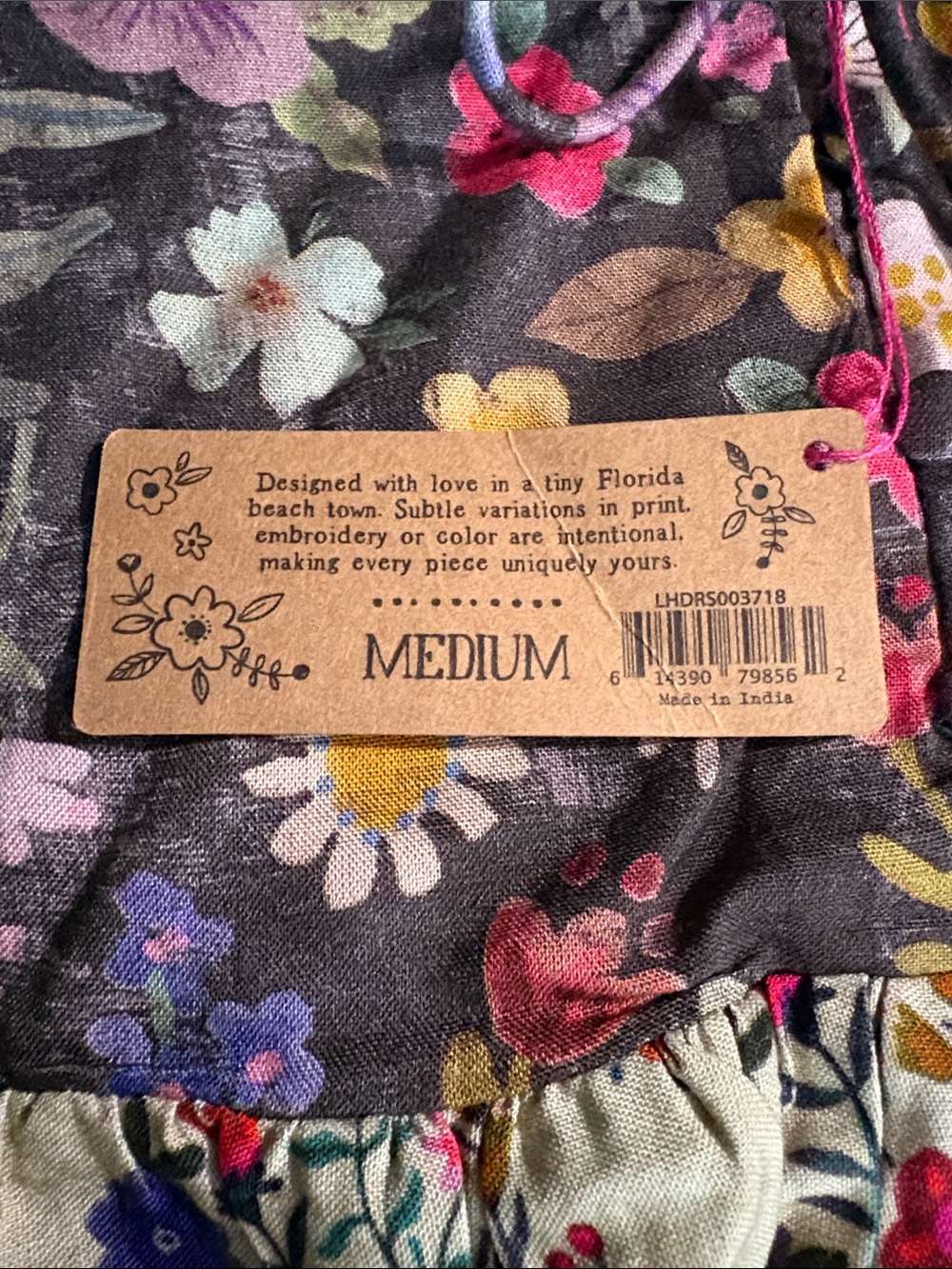 NWT Natural Life Floral Tiered Maxi Sundress in Cream size M - Picture 13 of 13